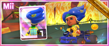 The Ludwig Mii Racing Suit from the Mii Racing Suit Shop in the 2023 Bowser Tour in Mario Kart Tour