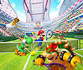 Group picture artwork used for the Mario Tennis Open box cover.