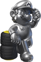 Artwork of Metal Mario from Mario Kart 7