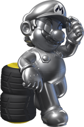 Artwork of Metal Mario from Mario Kart 7