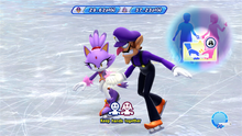 Screenshot of Mario & Sonic at the Sochi 2014 Olympic Winter Games.
