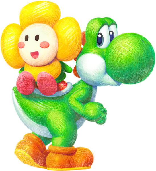 File:YatMB Yoshi and Crazee Dayzee.png