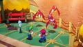 Mario and Luigi confronting three Snaptors