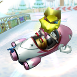 Baby Peach performing a Trick in Mario Kart Wii
