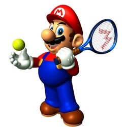 Artwork of Mario from Mario Tennis.