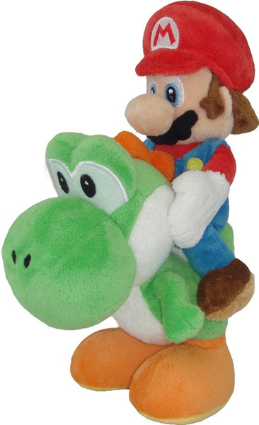 File:Mario Riding Yoshi San-ei plush.png