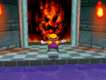 Wario entering the painting of Lethal Lava Land