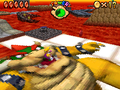 Wario runs across the Bowser picture in the DS version.