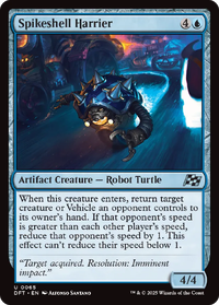 The card Spikeshell Harrier, a reference to the Spiny Shell, from Magic: the Gathering set Aetherdrift