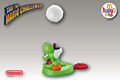 A figurine of Yoshi which includes a miniature baseball intended to be caught in its mouth