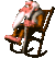 Cranky Kong rocking in his chair from Donkey Kong Country.