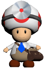 Animated image of Dr. Toad from Dr. Mario World