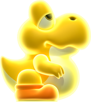 Glowing Baby Yoshi artwork from New Super Mario Bros. U