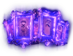 Artwork of Mario, Peach, and the Toads' frames from Luigi's Mansion 3