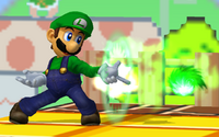 Luigi's Fireball, from Super Smash Bros. Melee.