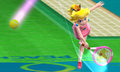 Peach hitting the ball
