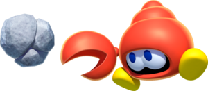 Artwork of a Huckit Crab from New Super Mario Bros. U