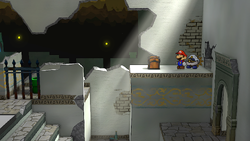 Fourth treasure chest in the Rogueport Underground in the remake of Paper Mario: The Thousand-Year Door for the Nintendo Switch.