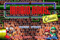 Title screen of Mario Bros. (Game Boy Advance)