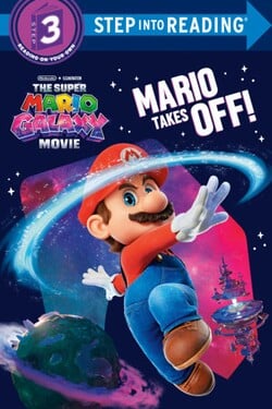The front cover of The Super Mario Galaxy Movie: Mario Takes Off!