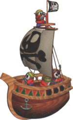 Artwork of a Shy Guy Galleon from Yoshi's Story