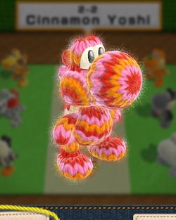 Cinnamon Yoshi, from Yoshi's Woolly World.