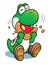Artwork of Yoshi eating a cookie from Yoshi's Cookie, later reused for Nintendo Puzzle Collection