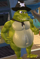 Kutlass in Cranky's Cabin, attempting to steal the Crystal Coconut
