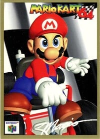 One of the Mario Kart 64 Collectible Trading Cards.
