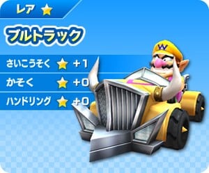 Wario in the Bull Truck, a kart in Mario Kart Arcade GP DX.