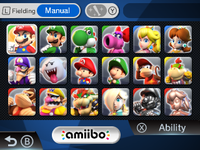 Character Select Screen of Mario Sports Superstars
