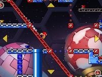A Mini Mario sliding down a Girder slope in Orbiting Observatory