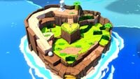 The completed layout of Heart Island in Paper Mario: The Origami King