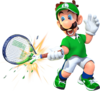 Luigi character sticker for the Mario Tennis Aces trophy in the Trophy Creator application