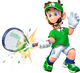 Luigi character sticker for the Mario Tennis Aces trophy in the Trophy Creator application