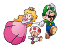 Luigi, Princess Peach, and Toad