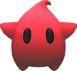 Rendered model of a red Luma from Super Mario Galaxy.
