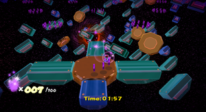 The Purple Coin Spacewalk mission of Space Junk Galaxy in Super Mario Galaxy