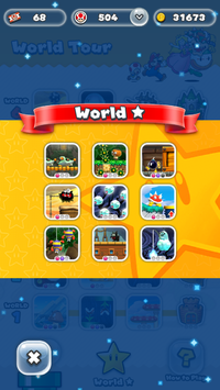 Screenshot of World Star from Super Mario Run.