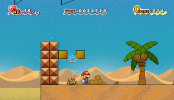 Location of where the second and third hidden blocks are in Super Paper Mario.