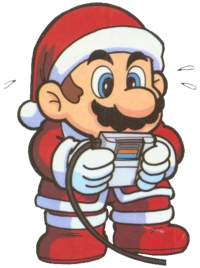 Club Nintendo Santa Mario playing Game Boy.png