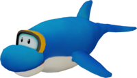 Render of the model of a Dolphin in Mario Kart 8.