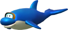 Render of the model of a Dolphin in Mario Kart 8.