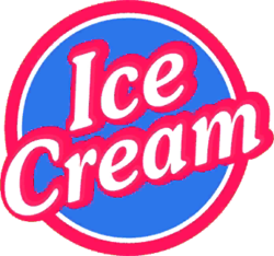 The logo of Ice Cream in Mario Kart 8 Deluxe and Mario Kart Tour.