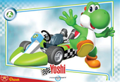 Mario Kart Wii trading card of Yoshi.
