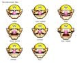 Concept art showing Wario's facial expressions.