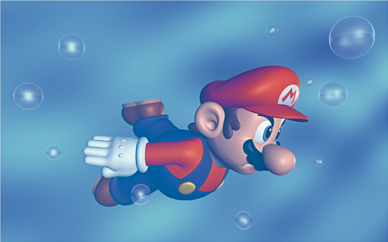 File:Mario Swimming Artwork (alt) - Super Mario 64.png