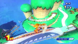 Tails competing in a possible Dream Snowboard Cross event, on Mushroom Bridge.