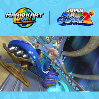 Cover image for the Free Roam with Super Mario Galaxy 2 playlist for Mario Kart World on Nintendo Music.