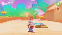 A screenshot of the Path to the Meat Plateau in Super Mario Odyssey